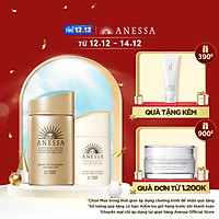 Bộ đôi Kem chống nắng dưỡng da dạng sữa bảo vệ hoàn hảo Anessa Perfect UV Sunscreen Skincare Milk SPF 50+ PA++++ 60ml + Kem nền trang điểm BB chống nắng dưỡng da Anessa SPF 50+ PA++++ 25ml