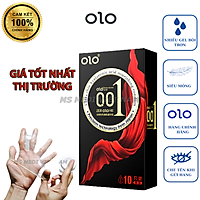 Bao Cao Su OLO Siêu mỏng 001mm size bó sát, gel bôi trơn Hyaluronic Acid kéo dài thời gian cho nam giới.
