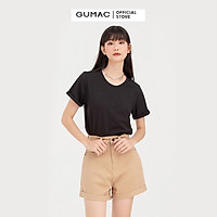 Áo thun nữ GUMAC ATB788 cổ tròn tay lật