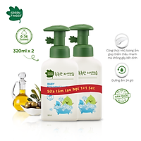 Combo 2 Sữa Tắm Tạo Bọt Dưỡng Ẩm Cho Bé Greenfinger ChokChok Moisture Baby Foaming Wash 320ml