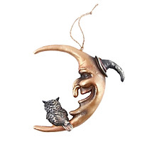 Human Skull Ornament Terror Moon Hanging Statue Carving Skull