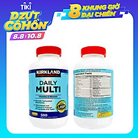 Viên uống Kirkland Signature Multivitamin 500v, cung cấp vitamin tổng hợp cho người dưới 50 tuổi, bổ sung khoáng chất cho cả nam va nữ, tăng cường hệ miễn dịch, giảm căng thẳng mệt mỏi