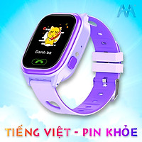 Đồng Hồ Thông Minh Trẻ Em ngôn ngữ Tiếng Việt, Pin sử dụng được 2 ngày, dây đeo có Hoa văn hình Trái tim Dễ thương Model Y85 Pro - Hàng nhập khẩu