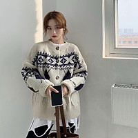 (Có sẵn) Áo khoác len cardigan áo dệt kim retro túi xoắn phong cách Hàn