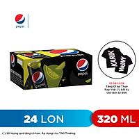 Thùng 24 Lon Nước Uống Có Gaz Pepsi Vị Chanh Không Calo (320ml/Lon)