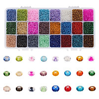 Assorted Glass Seed Beads 2mm Round Loose Beads Spacers Kit with Box DIY Bracelets, About 38400PCS
