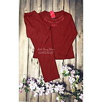 Bộ Trung Niên Tay Dài Cotton Thu Đông Cho Mẹ cho Bà