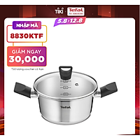 Nồi inox Tefal Simpleo B9054495 20cm (Trắng) - Có thể sử dụng cho bếp từ- Điều chỉnh mức nước dễ dàng - Hàng chính hãng