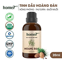 Tinh dầu thiên nhiên Hoàng Đàn Ấn Độ Homer - Dung tích 20ml / 100ml - Đạt chuẩn kiểm định cao cấp - An toàn cho sức khỏe - Đa công dụng