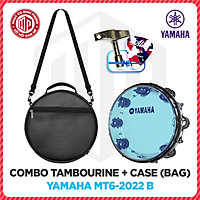 Combo Trống lắc tay/ Lục lạc gõ bo/ Tambourine Yamaha MT6 B + Bao đựng/ Túi đựng 3 lớp Da simili - Hàng chính hãng