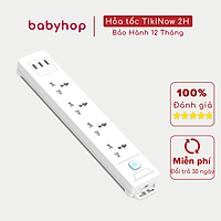 Ổ Cắm Điện Đa Năng WORKZ Shoptida 3 Cổng USB sạc nhanh 15W - 2,4A và 4 Ổ Điện chịu tải 2500W Dây nối dài 1.8m chống cháy