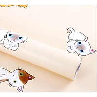 Giấy dán tường hình mèo có keo sẵn khổ rộng 45cm, giấy decal dán tường mèo con dễ thương (giá bán theo mét)-