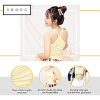 Áo kiểu nữ ba lỗ SBORG áo thun cotton co giãn 4 chiều cá tính năng động đơn giản freesize dưới 55kg thuận tiện phối đồ mặc ngủ, chơi thể thảo hoặc phối jeans thoải mái dễ chịu