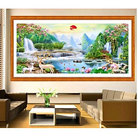 Tranh thêu chữ thập Phong cảnh sơn thủy hữu tình MN0056( 149x70) MN0057(195X90)