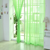 1 PCS Pure Color Tulle Door Window Curtain Drape Panel Sheer Scarf Valances