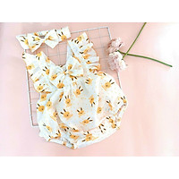 Body hoạ tiết thỏ vàng cho bé đầy tháng, thôi nôi