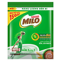 Bịch 15 gói Thức Uống Lúa Mạch Nestlé MILO Sữa 3 Trong 1 (22g/Gói)