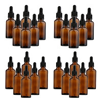 24Pieces Amber Empty Glass Makeup Liquid Essential Oil Dropper Bottles Vials