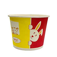 Set 100 bát giấy và nắp bát 12oz - 360ml đựng cháo dùng một lần