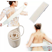 Dây Tắm Xơ Mướp Cao Cấp ECODEALS 100% xơ mướp hữu cơ diệt khuẩn - Mềm mại, nhẹ nhàng tẩy da chết, ngừa mụn lưng, kỳ cọ và massage siêu đã - 1 cái KT 10 x 30 x 80 cm