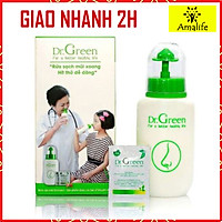 Bình rửa mũi Dr.Green kèm 10 gói muối lô hội (hàng chính hãng)