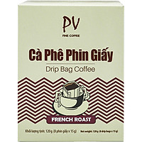Cà phê phin giấy PV Fine Coffee French Roast 8 phin giấy x 15g - Cà phê tiện lợi - Phương Vy Coffee