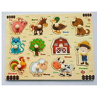 10 Bảng đồ chơi ghép gỗ có núm cho bé Mã 001