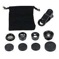 Universal Mobile Phone Lens 5 in 1 Fish Eye Wide Angle Macro 2X Teleconverter CPL Lens Detachable Clip-on Camera Lens
