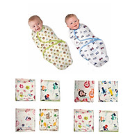 Chăn ủ quấn sơ sinh cotton mềm, mịn, mát cho bé - Màu sắc & họa tiết ngẫu nhiên