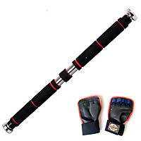 Xà Đơn Treo Tường Gắn Cửa Đen Đỏ + Kèm Găng Tay Tập Xà