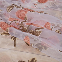 Tulle Curtain with Rose Pattern for Living Room Bedroom Window Decoration