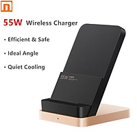 Bộ sạc không dây Xiaomi 55W dọc làm mát bằng không khí Sạc pin tối đa Qi Đứng ngang cho Xiaomi 10 Pro cho iPhone