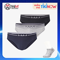 Combo 3 quần lót nam sợi cotton Organic mềm mịn thoáng mát co giãn 4 chiều MRM Manlywear (TẶNG Đôi Tất Nam Cao Cấp màu ngẫu nhiên)