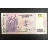 Tiền xưa Cộng hòa Congo 200 francs sưu tầm - Tiền mới keng 100% - Tặng túi nilon bảo quản
