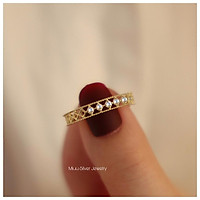 Bộ 2 nhẫn nữ mạ vàng 14K Galix và Winding Miuu Silver