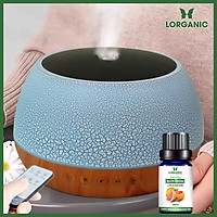 Combo máy khuếch tán/ máy xông tinh dầu Lorganic Vân Rạn Dung Tích Lớn 1000ml FX2072 (có remote) - có tích hợp loa bluetooth+ tinh dầu sả chanh Lorganic (10ml)