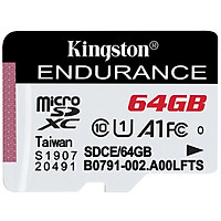 Kingston 64GB TF (MicroSD) memory card U1 C10 A1 driving recorder & home surveillance camera dedicated memory card high durability