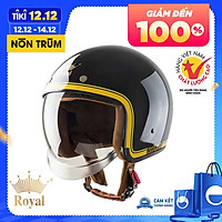 Nón bảo hiểm 3/4 ROYAL M139 có kính âm V10 ĐEN