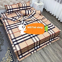 Ga trải giường 1m 1m2 1m4 1m5 1m6 1m8 cotton poly-kẻ vàng