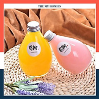 Chai thủy tinh 500ml hình giọt nước nắp nhôm