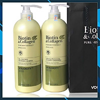 BỘ DẦU GỘI XẢ VOUDIOTY NOURISHING BIOTIN & COLLAGEN XANH RÊU NGĂN GÃY RỤNG CHO TÓC DẦU NHỜN 1000ML*2