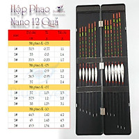 Hộp phao câu đài Nano 12 quả Blue eyes đầy đủ thông số, nhạy cá tín hiệu chuẩn PK16