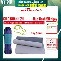 Thảm Tập YoGa, Gym miDoctor + Bao Thảm Tập Yoga + Dây Thảm Tập Yoga (Túi, Dây Giao Màu Ngẫu Nhiên)