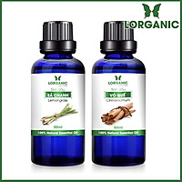 Combo Tinh Dầu Sả Chanh Lorganic + Quế Lorganic (50ml / Chai)