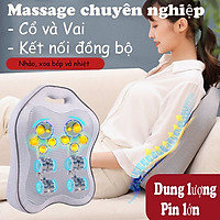 Gối Massage Hồng Ngoại - Gối Massage Lưng Cổ Cột Sống Bản Nâng Cấp Mát xa Toàn Lưng Bằng Bi Massage Hồng Ngoại Phiên Bản Dùng Pin Và Dùng Điện - Máy Massage