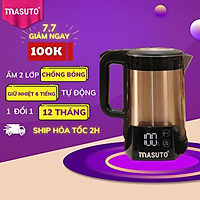 Bình ấm đun nước siêu tốc điện Masuto 1,7L giữ nhiệt tự động 2 lớp chống bỏng công nghệ Nhật Bản 2022-Hàng chính hãng