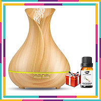 Máy khuếch tán tinh dầu cao cấp Tulip giúp khuếch tán, tỏa hương tinh dầu, tạo độ ẩm, xông phòng, tặng kèm điều khiển từ xa và tinh dầu Sả chanh Kobi