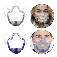 2 Pieces Clear Face Mask Durable Transparent Face Shield Covering Reusable