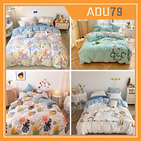 Bộ Ga Giường Và Vỏ Gối Cotton Korea ADU79 Bedding Đủ Kích Thước Trải Nệm 1m4, 1m6, 1m8 Chưa Gồm Chăn