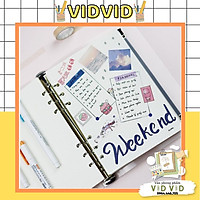 Sổ Dot Grid file nhựa kẹp còng A5 - 200 trang làm Bullet Journal MS: 995